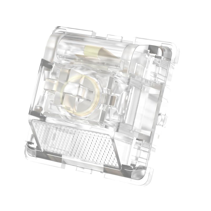 DUROCK Ice King Linear Switches, 62g Progressive Spring Transparent Clear RGB Switch, 5 Pins Lubed Smooth Line Mechanical Keyboard Switches (70pcs) - Image 3